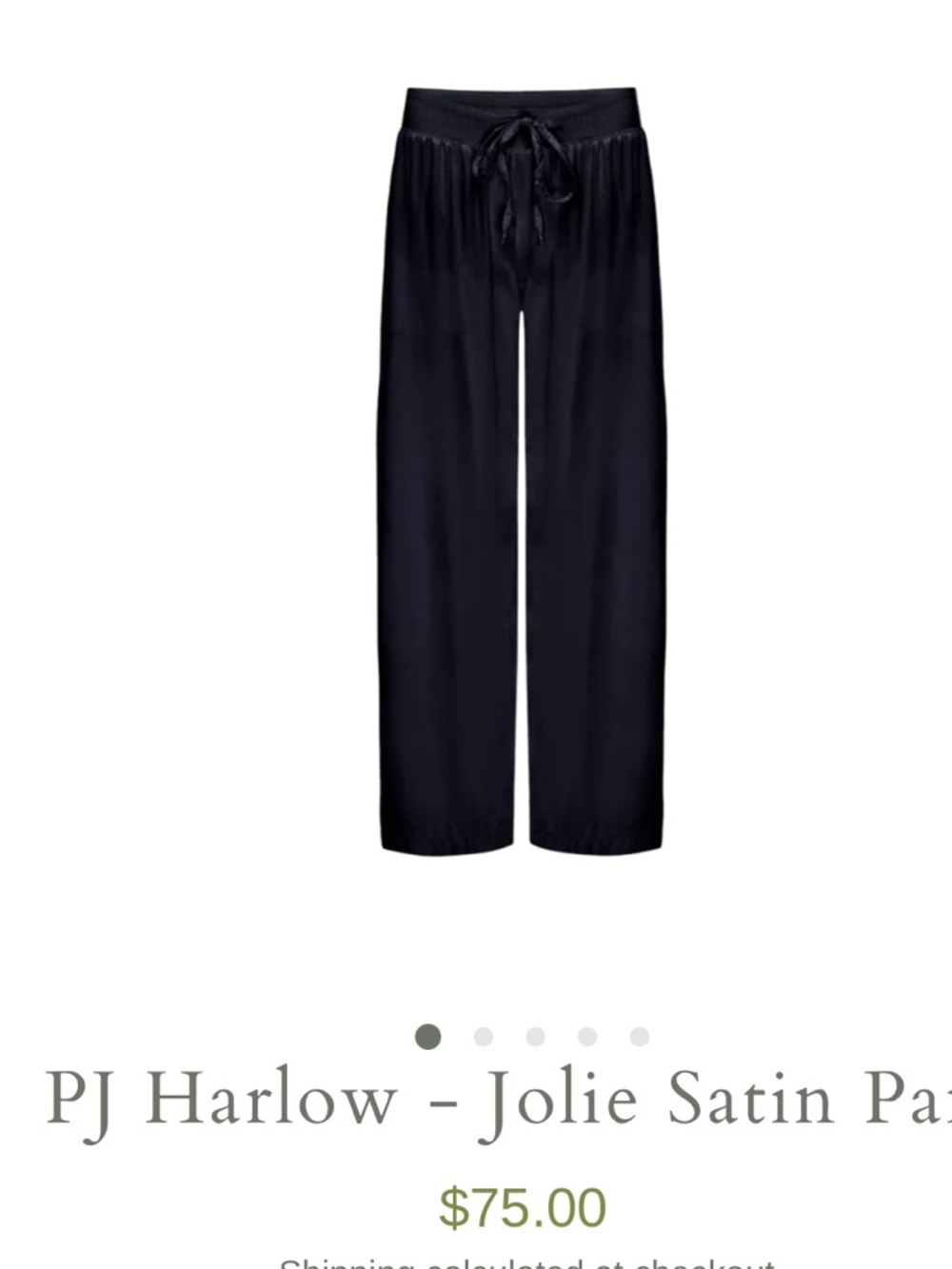 PJ Harlow Jolie Satin Wide Leg Pajama Pants Silk Blend Size XL